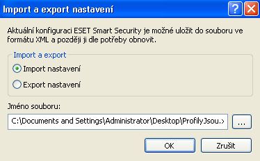 ESS - export konfigurace...